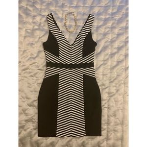 Black & White Striped Mini Dress